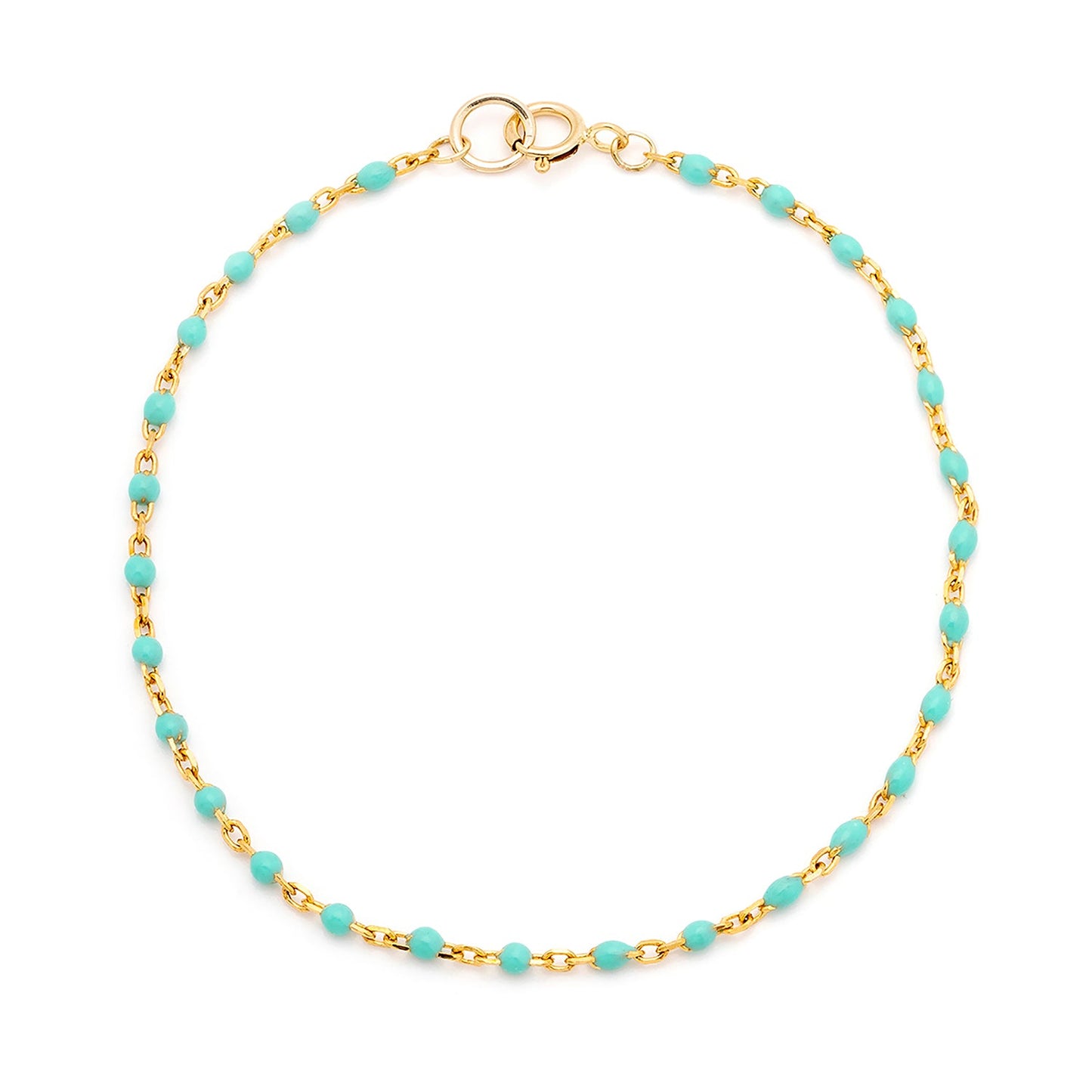 Candy Chain Anklet | Turquoise & Gold