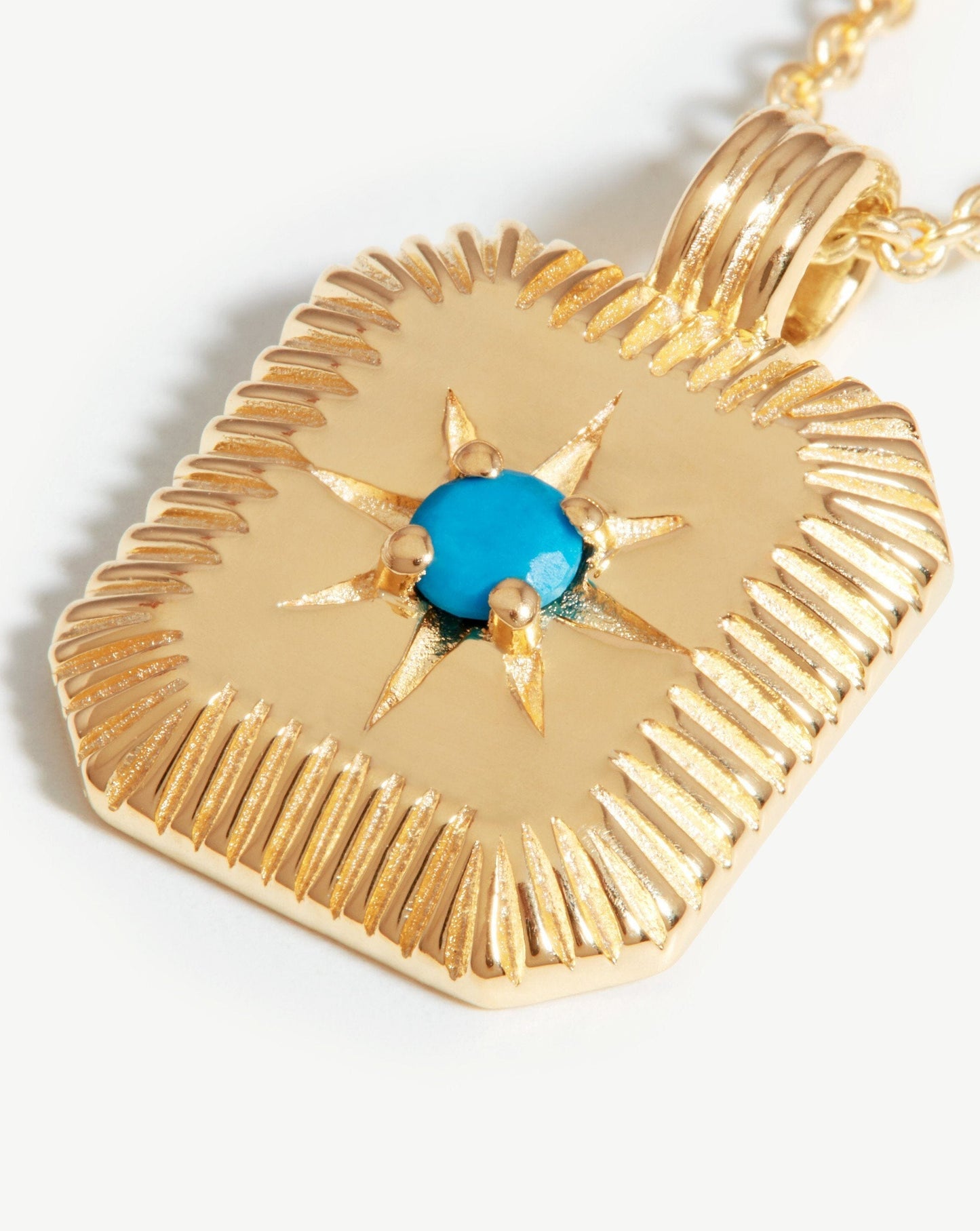 Star Ridge Birthstone Pendant Necklace | 18ct Gold Vermeil/Dyed Turquoise Magnesite