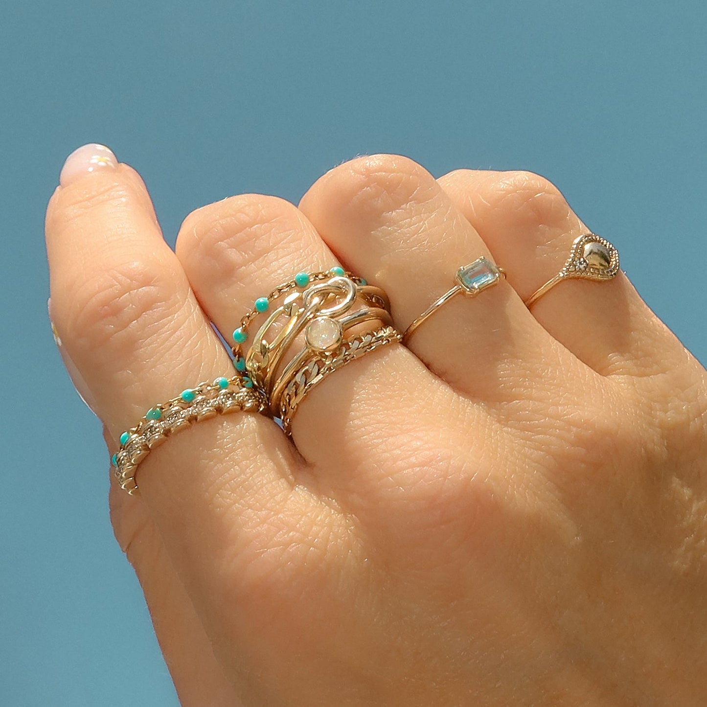 Candy Chain Ring | Turquoise & Silver